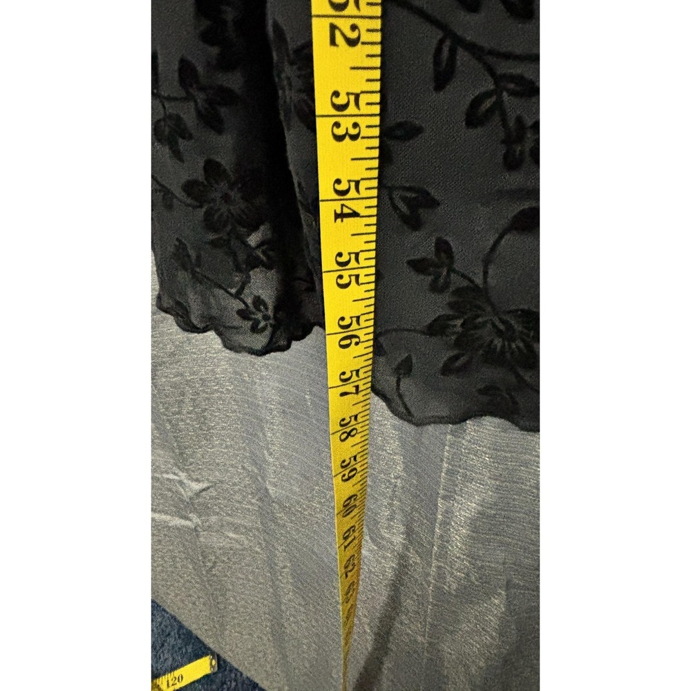 SHEIN Velvet Burnout Sheer Overlay Maxi Dress Womens M Black Floral Whimsigoth - Picture 10 of 15
